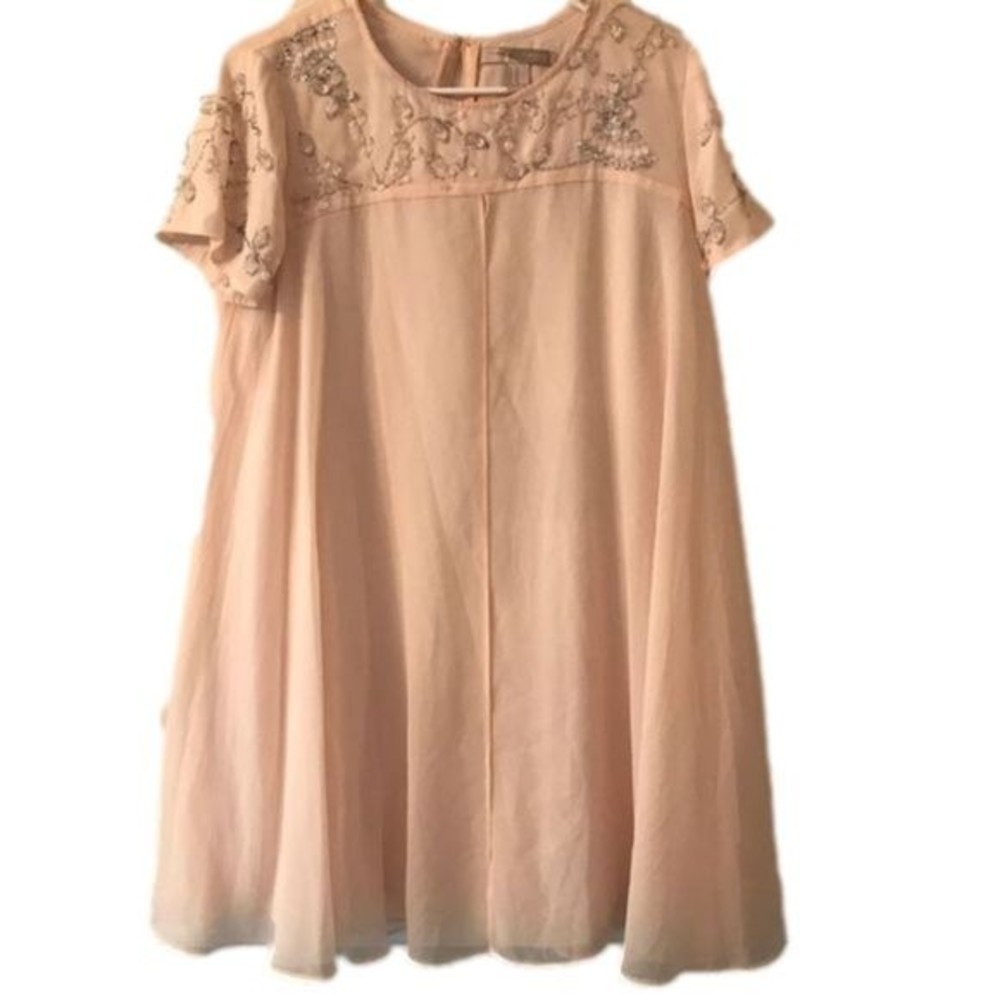 Forever 21 Jeweled Peach Babydoll Dress Size M